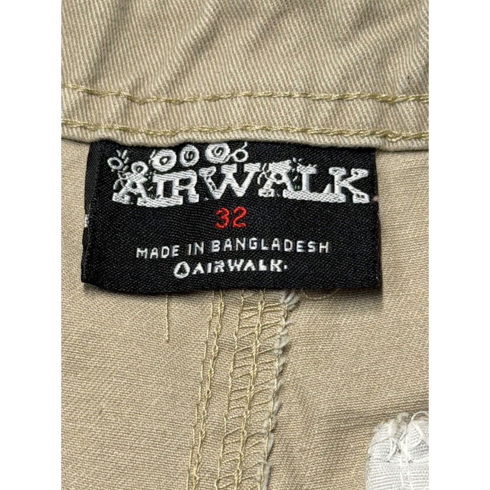 Airwalk Mens Cargo Shorts Tan Khaki Cotton Twill Multi Pocket 11" Skate Size 32 - Picture 4 of 6